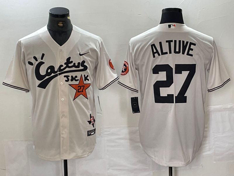 Men Houston Astros 27 Altuve White Sign Jointly 2024 Nike Game MLB Jersey style 1